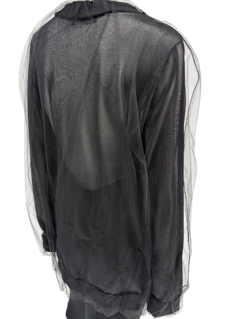 Dolce & Gabbana Black Sheer Layered V-Neck Top – Size L