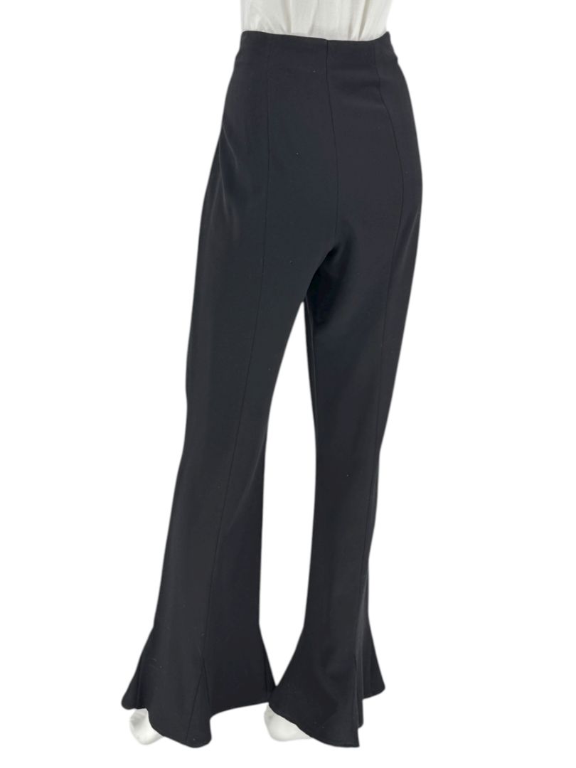 Escada Black Virgin Wool Flared Hem Trousers – Size 42