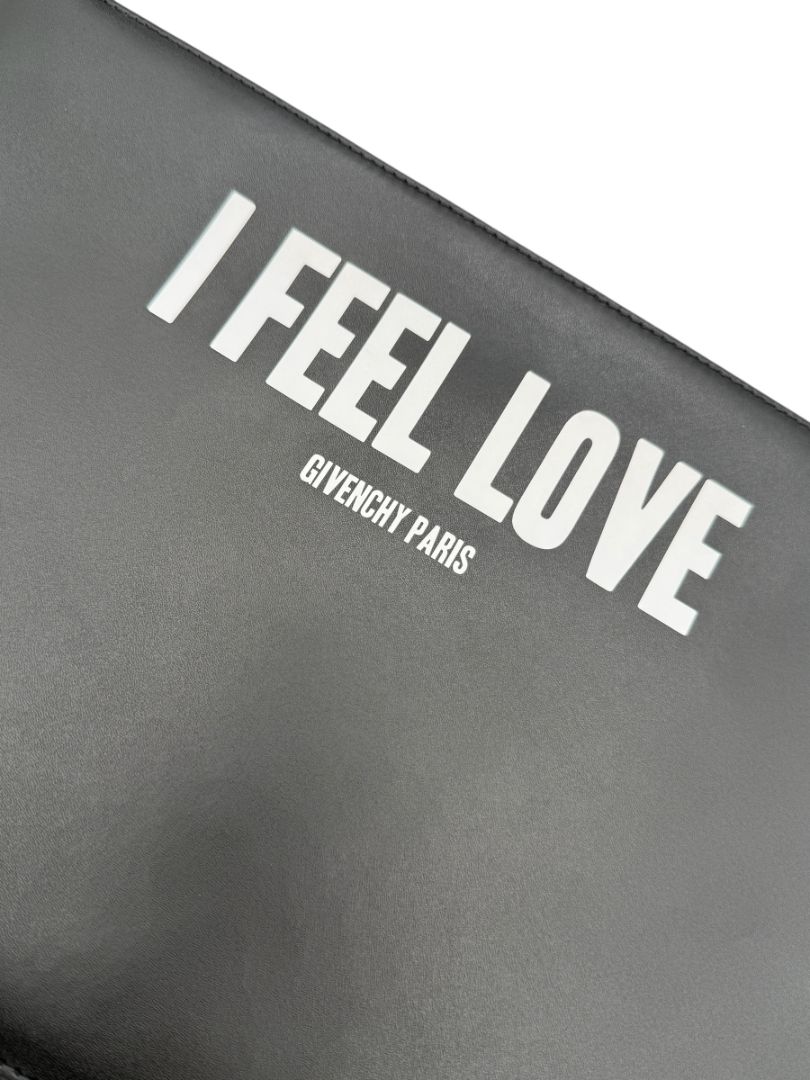 Givenchy Black Leather 'I Feel Love' Medium Clutch