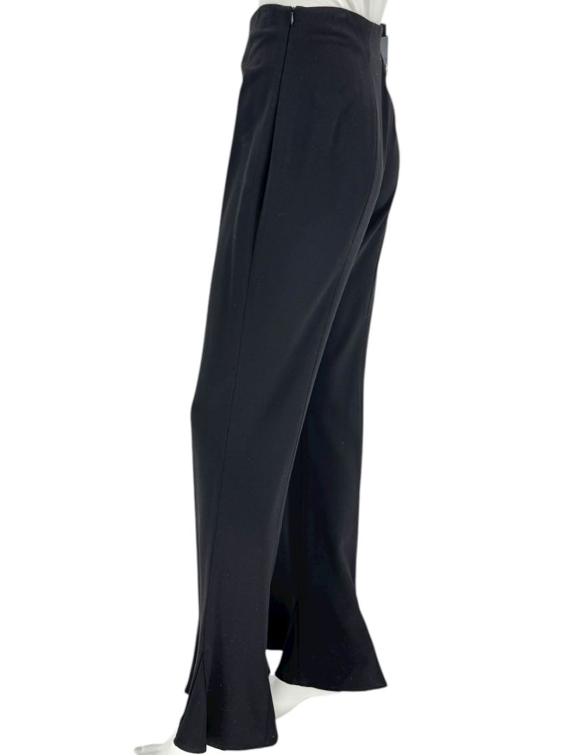 Escada Black Virgin Wool Flared Hem Trousers – Size 42