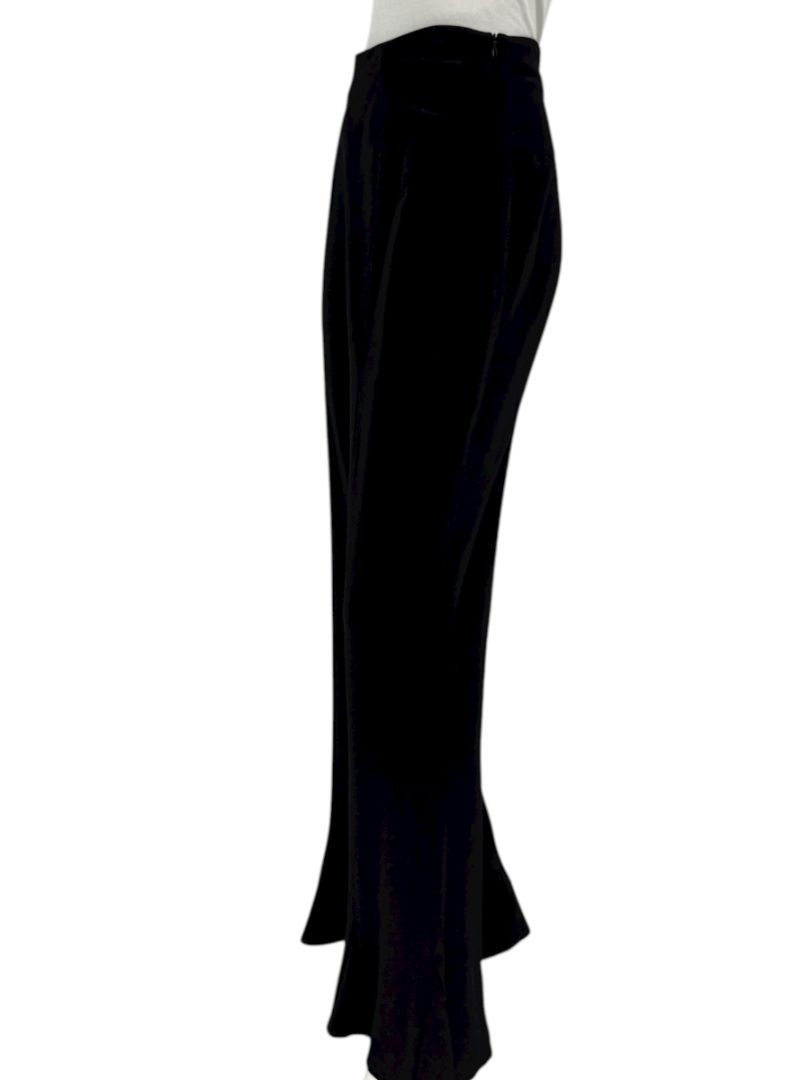 Escada Black Virgin Wool Flared Hem Trousers – Size 42