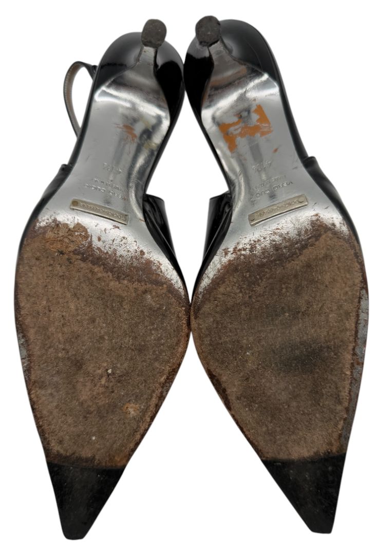 Dolce & Gabbana Black Patent Leather Slingback Pumps – Size 41.5