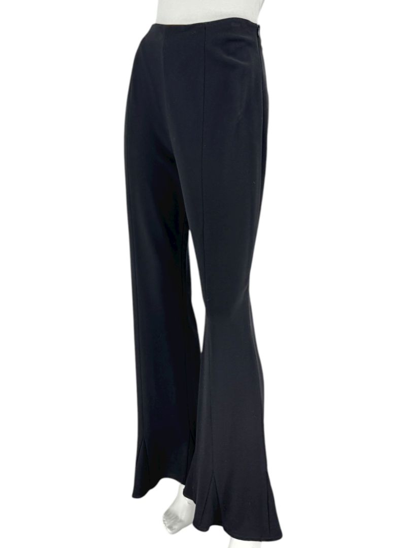 Escada Black Virgin Wool Flared Hem Trousers – Size 42
