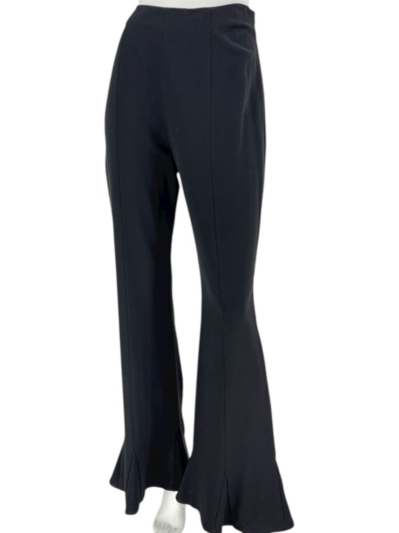 Escada Black Virgin Wool Flared Hem Trousers – Size 42