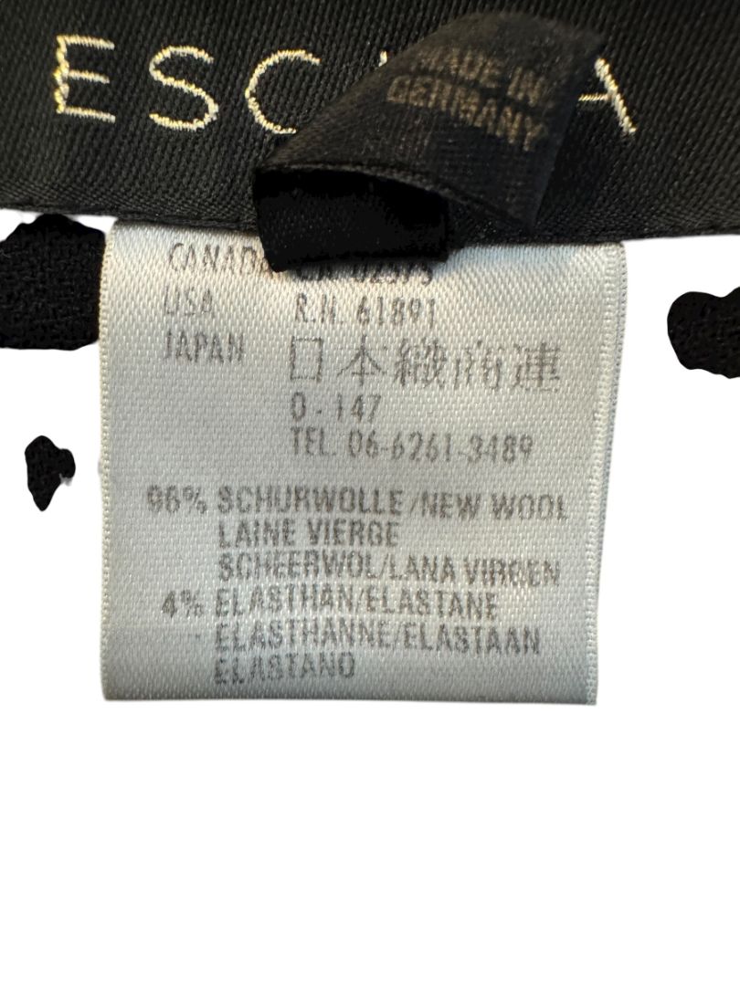 Escada Black Virgin Wool Flared Hem Trousers – Size 42