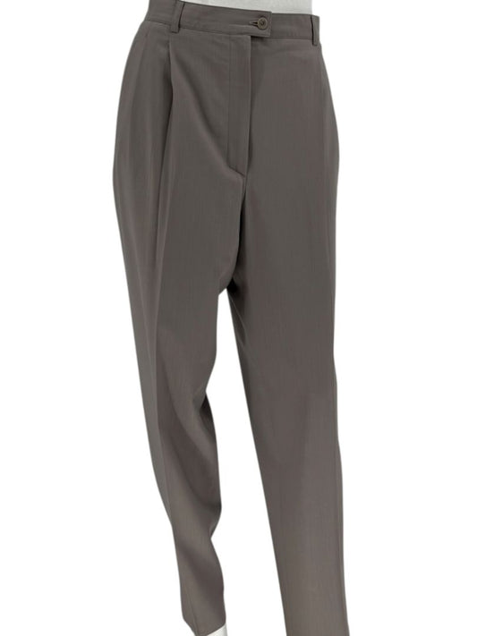 Zanella “Sara” Taupe Virgin Wool Pleated Trousers – Size 14