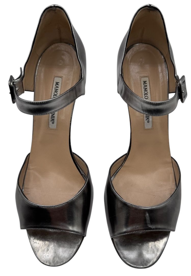 Manolo Blahnik Metallic Leather Heels – Size 41