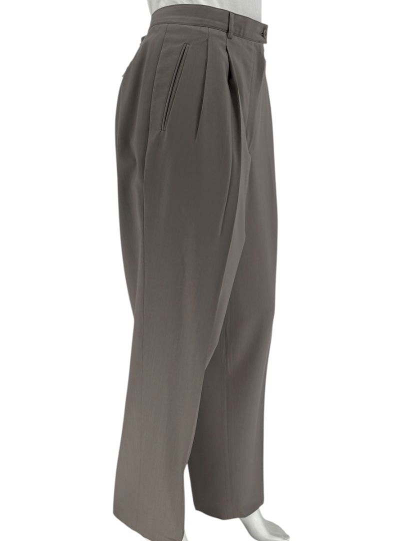 Zanella “Sara” Taupe Virgin Wool Pleated Trousers – Size 14