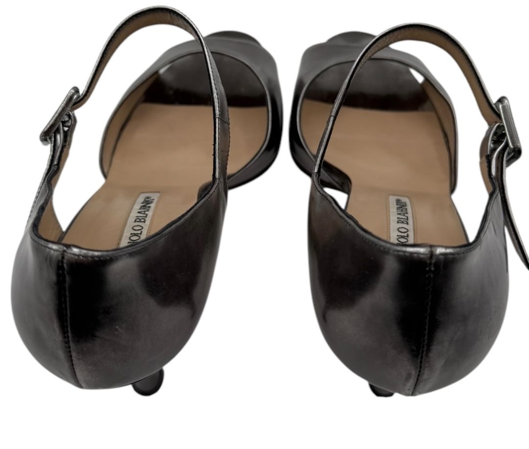 Manolo Blahnik Metallic Leather Heels – Size 41