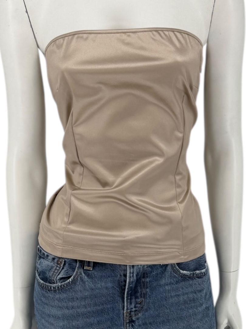 D&G Champagne Satin Strapless Corset Top – Size 34/48