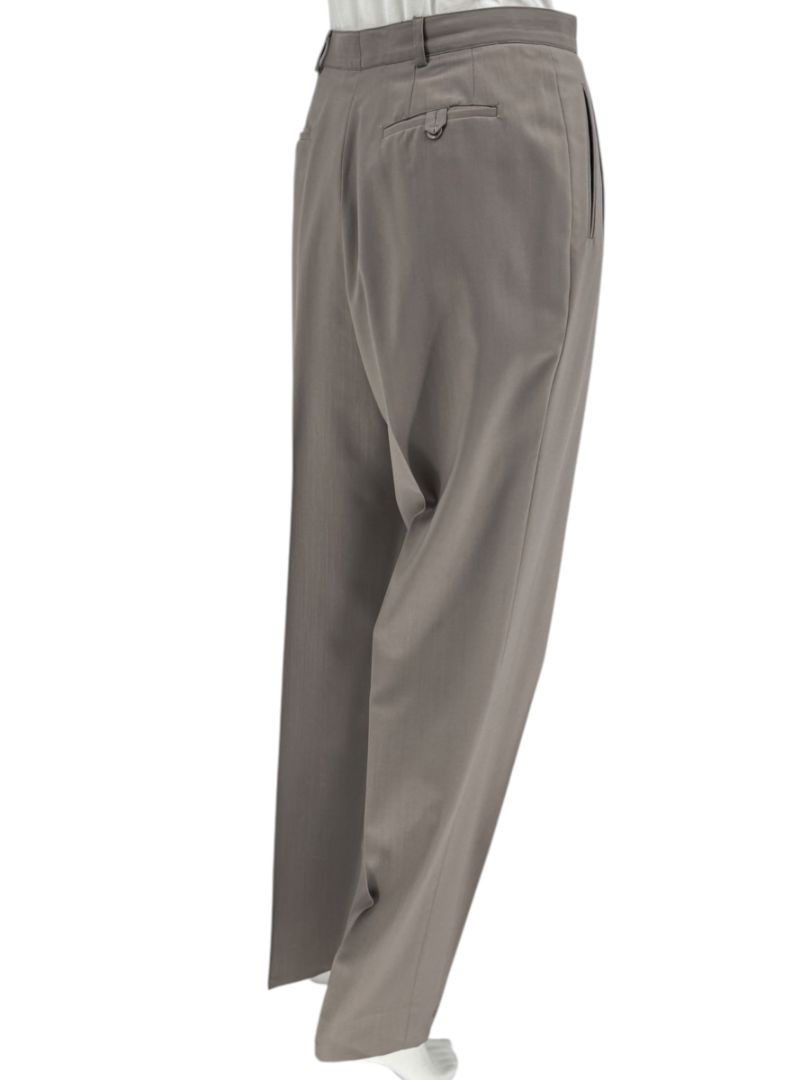 Zanella “Sara” Taupe Virgin Wool Pleated Trousers – Size 14