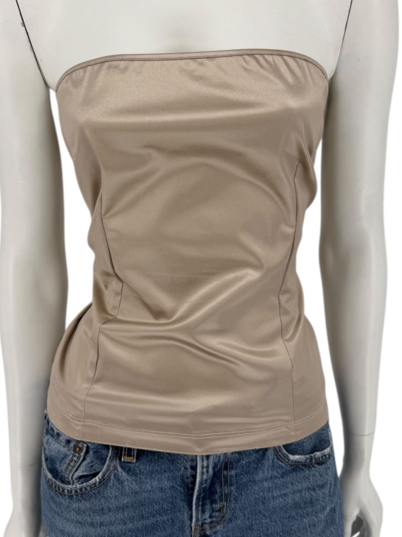 D&G Champagne Satin Strapless Corset Top – Size 34/48