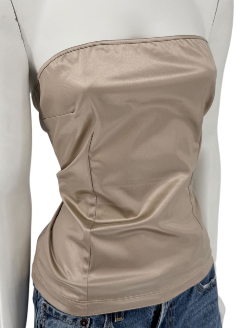 D&G Champagne Satin Strapless Corset Top – Size 34/48