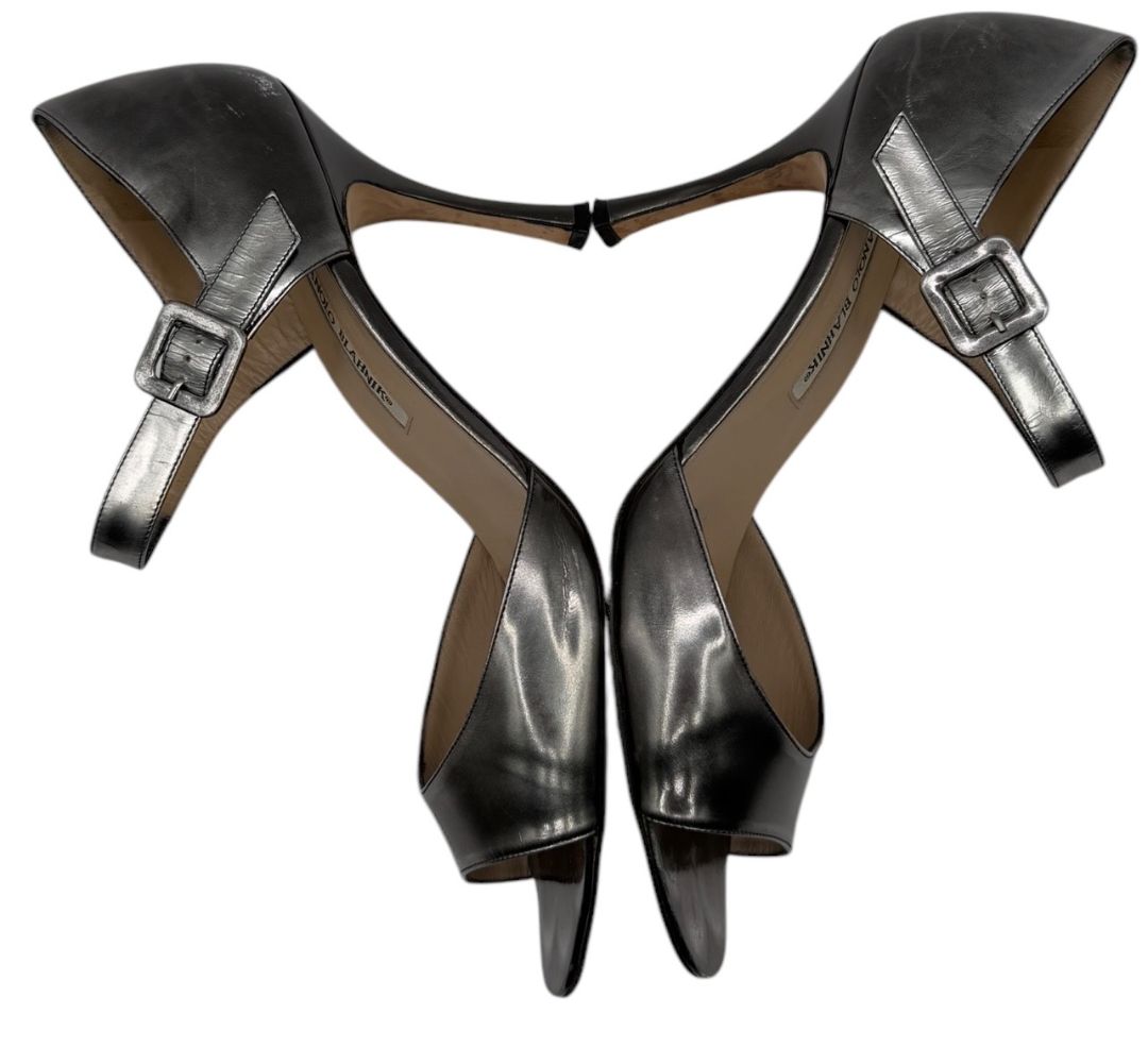 Manolo Blahnik Metallic Leather Heels – Size 41