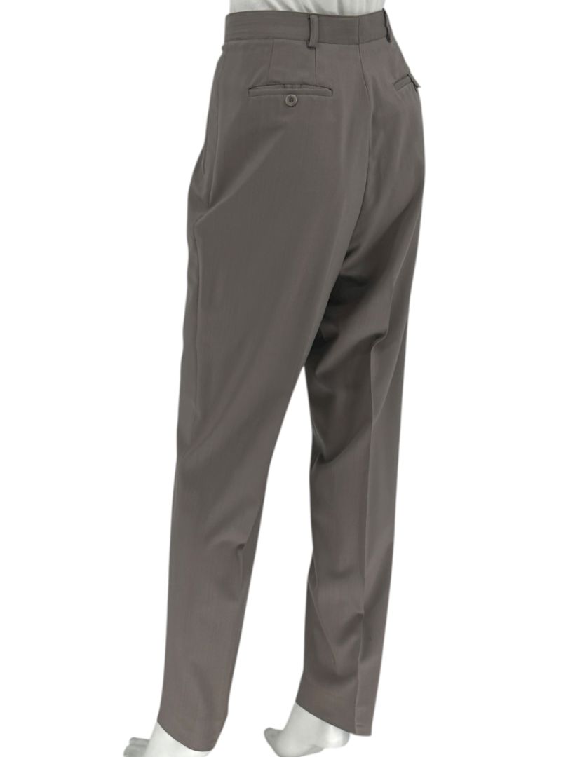 Zanella “Sara” Taupe Virgin Wool Pleated Trousers – Size 14