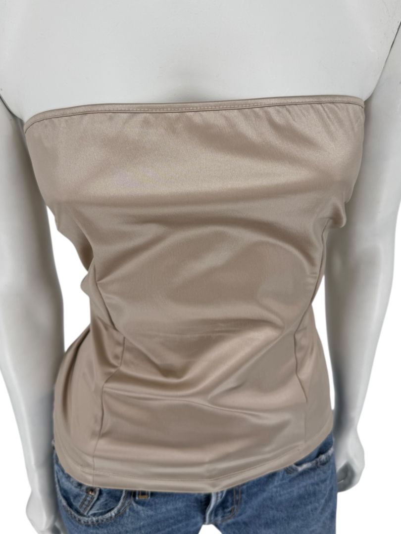D&G Champagne Satin Strapless Corset Top – Size 34/48
