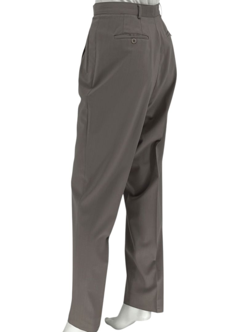 Zanella “Sara” Taupe Virgin Wool Pleated Trousers – Size 14