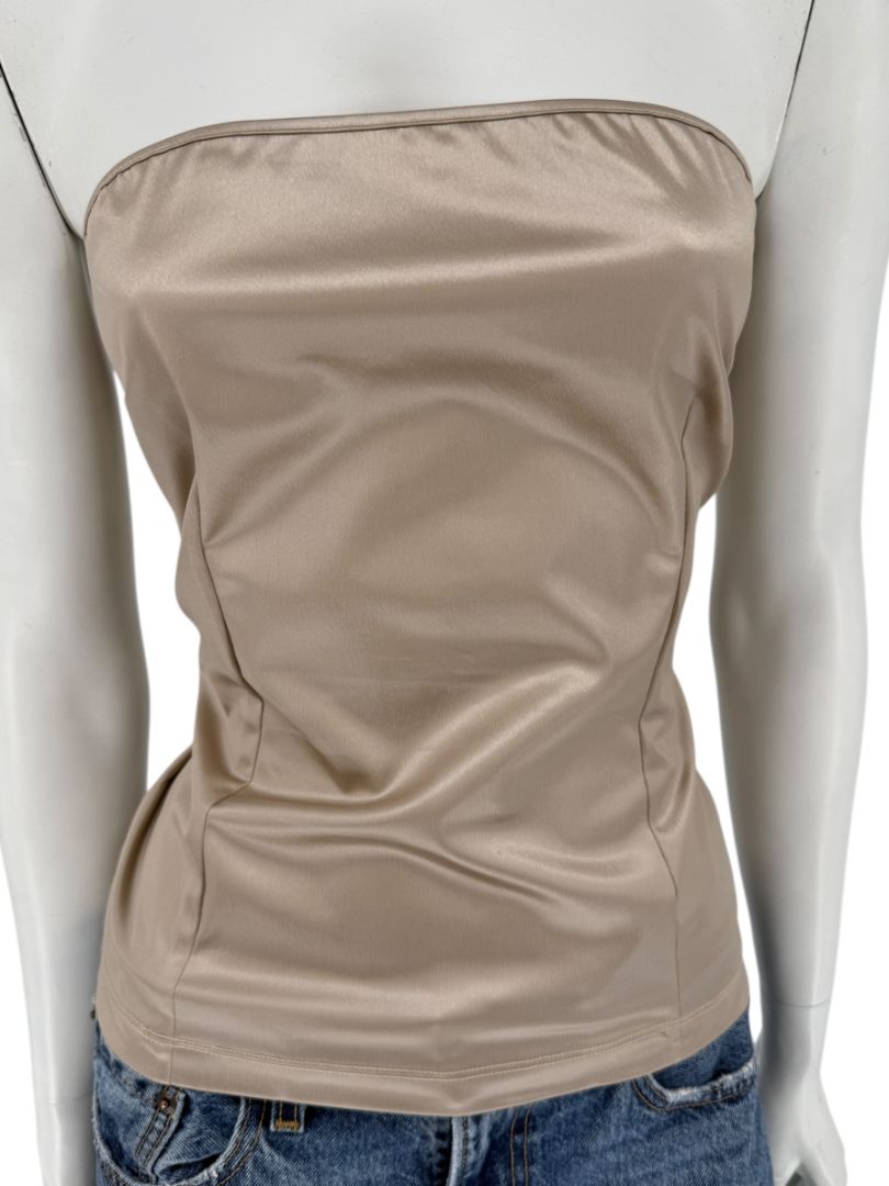 D&G Champagne Satin Strapless Corset Top – Size 34/48