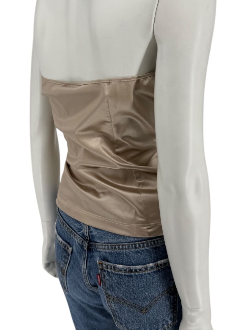 D&G Champagne Satin Strapless Corset Top – Size 34/48
