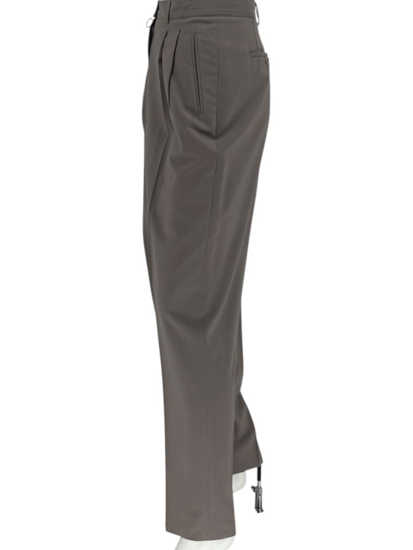 Zanella “Sara” Taupe Virgin Wool Pleated Trousers – Size 14