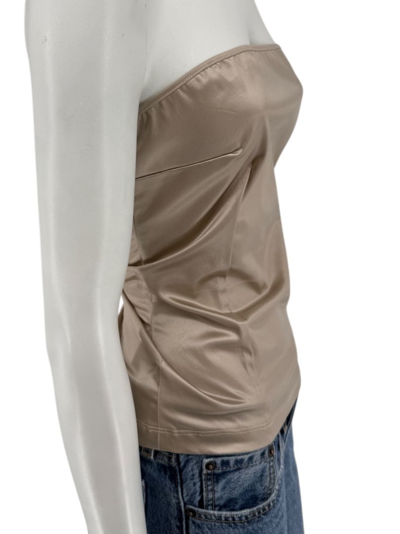 D&G Champagne Satin Strapless Corset Top – Size 34/48