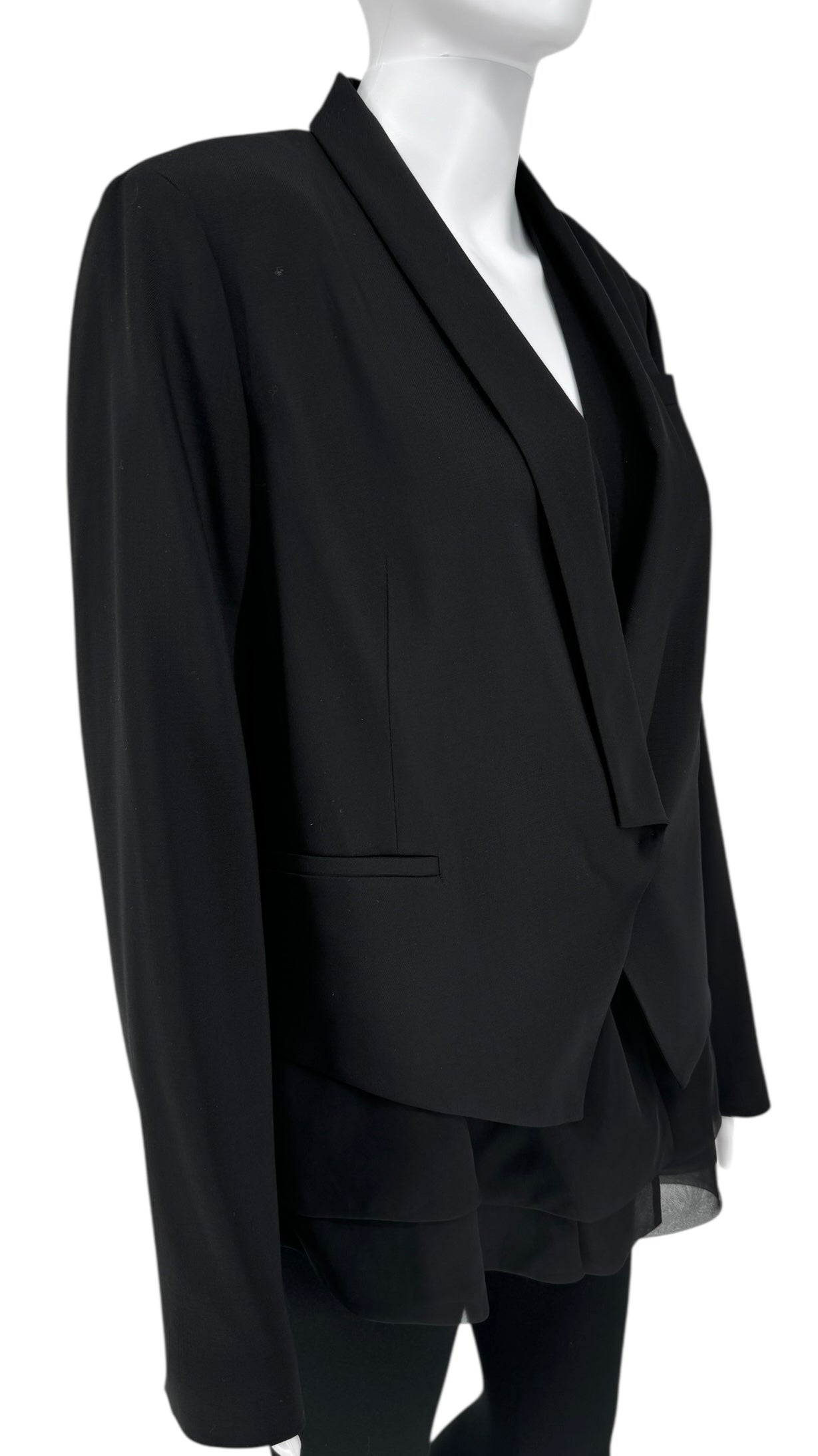 Brunello Cucinelli Black Layered Hem Blazer – Size 44 IT (US 8)