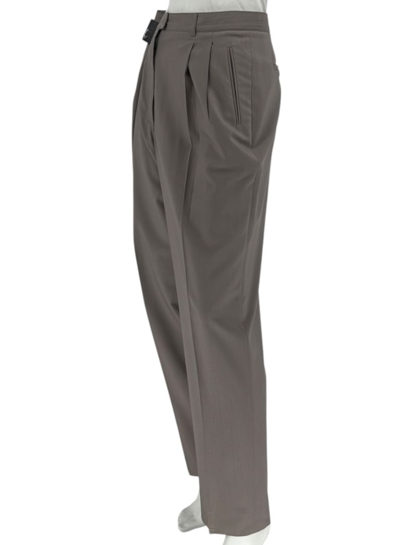Zanella “Sara” Taupe Virgin Wool Pleated Trousers – Size 14