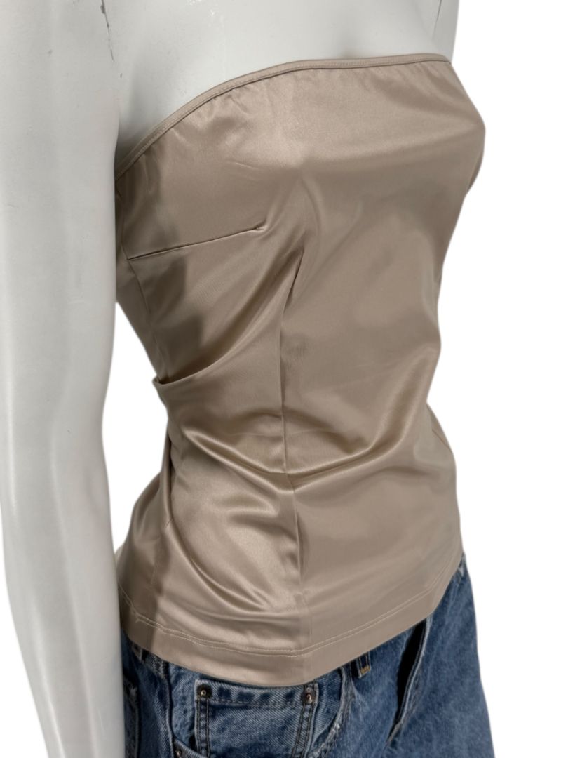 D&G Champagne Satin Strapless Corset Top – Size 34/48