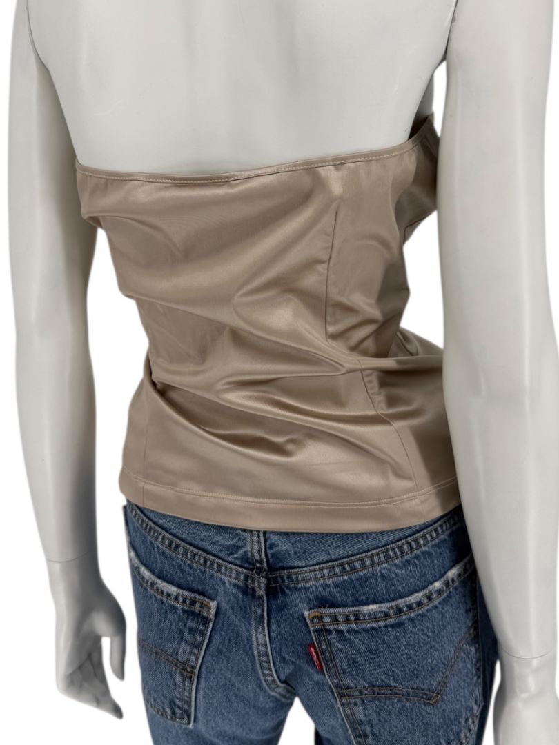 D&G Champagne Satin Strapless Corset Top – Size 34/48