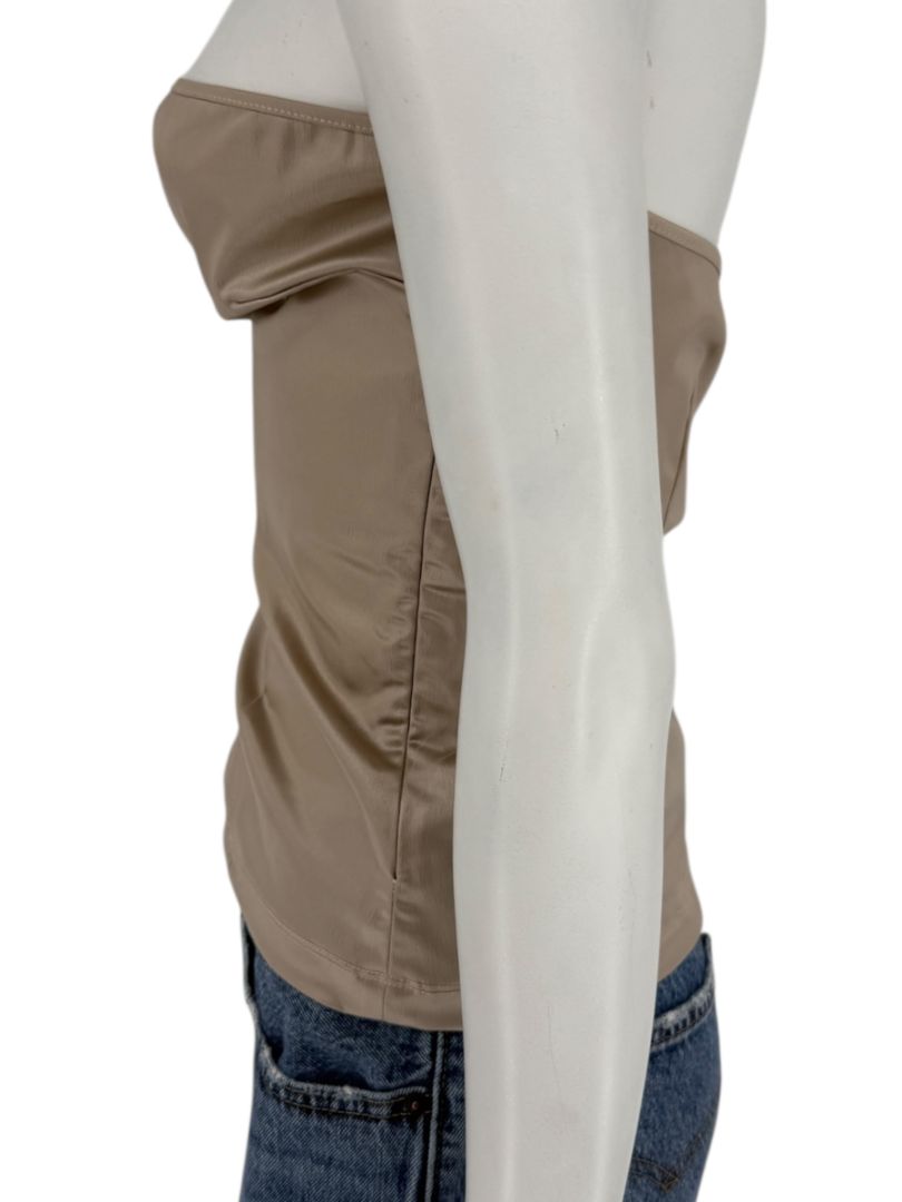 D&G Champagne Satin Strapless Corset Top – Size 34/48