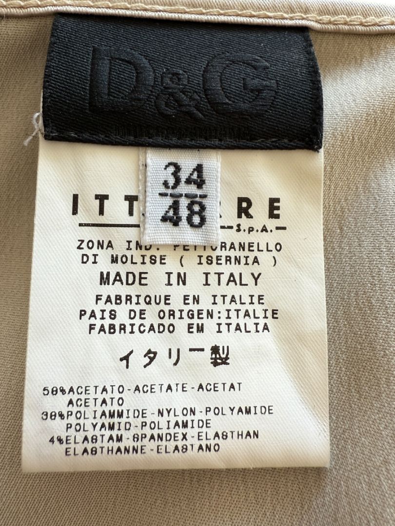 D&G Champagne Satin Strapless Corset Top – Size 34/48