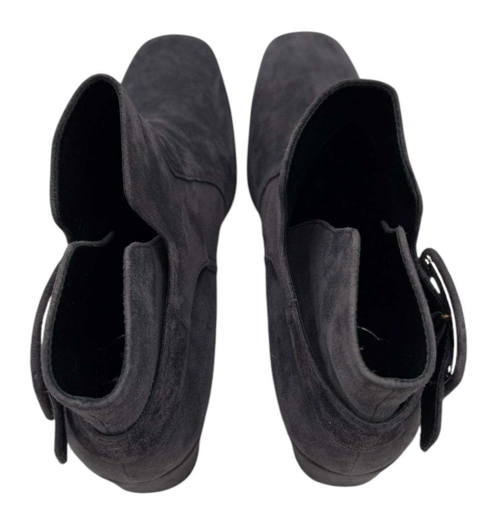 Roger Vivier Gray Suede Ankle Boots with Buckle Detail – Size 41