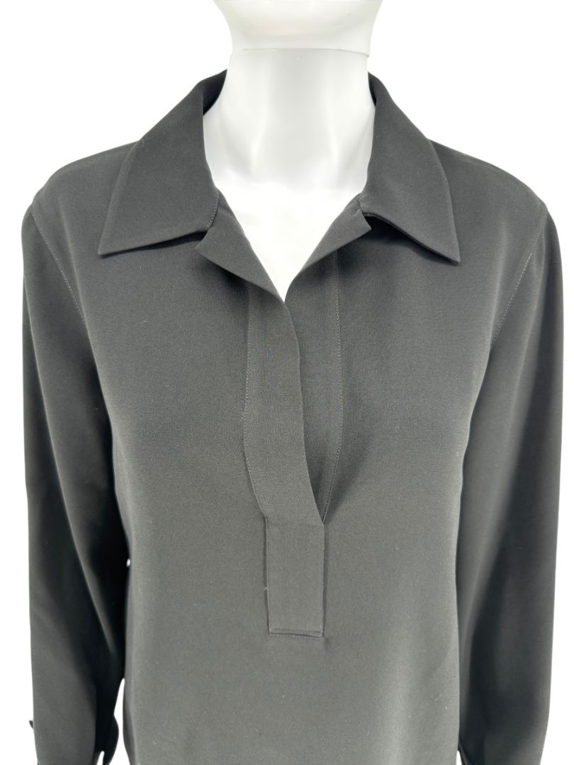 Lafayette 148 New York Black Long Sleeve Shirt Dress – Size M