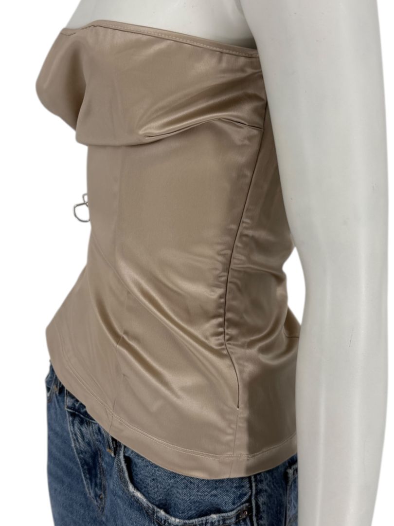 D&G Champagne Satin Strapless Corset Top – Size 34/48