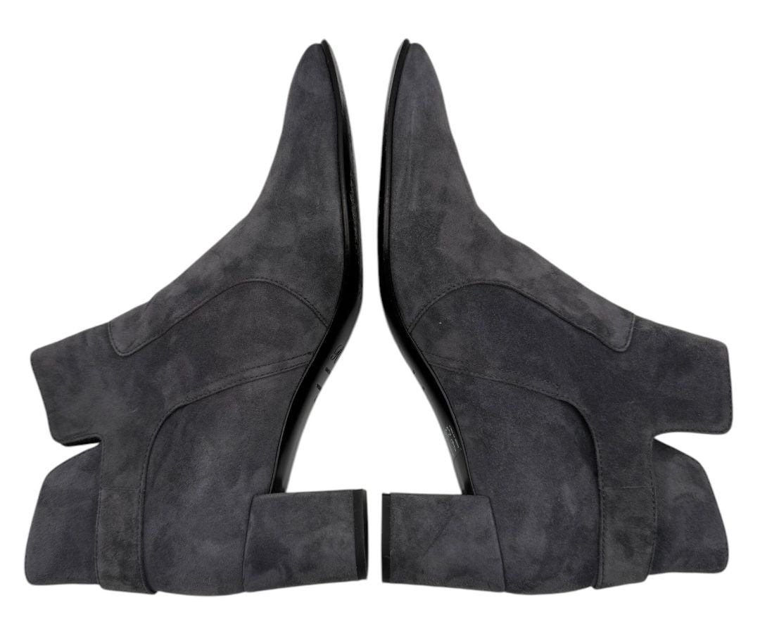 Roger Vivier Gray Suede Ankle Boots with Buckle Detail – Size 41