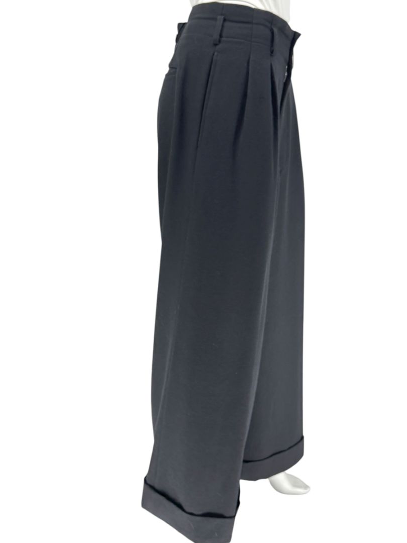 Comme des Garçons Women’s Black Wide-Leg Wool Trousers – Size L