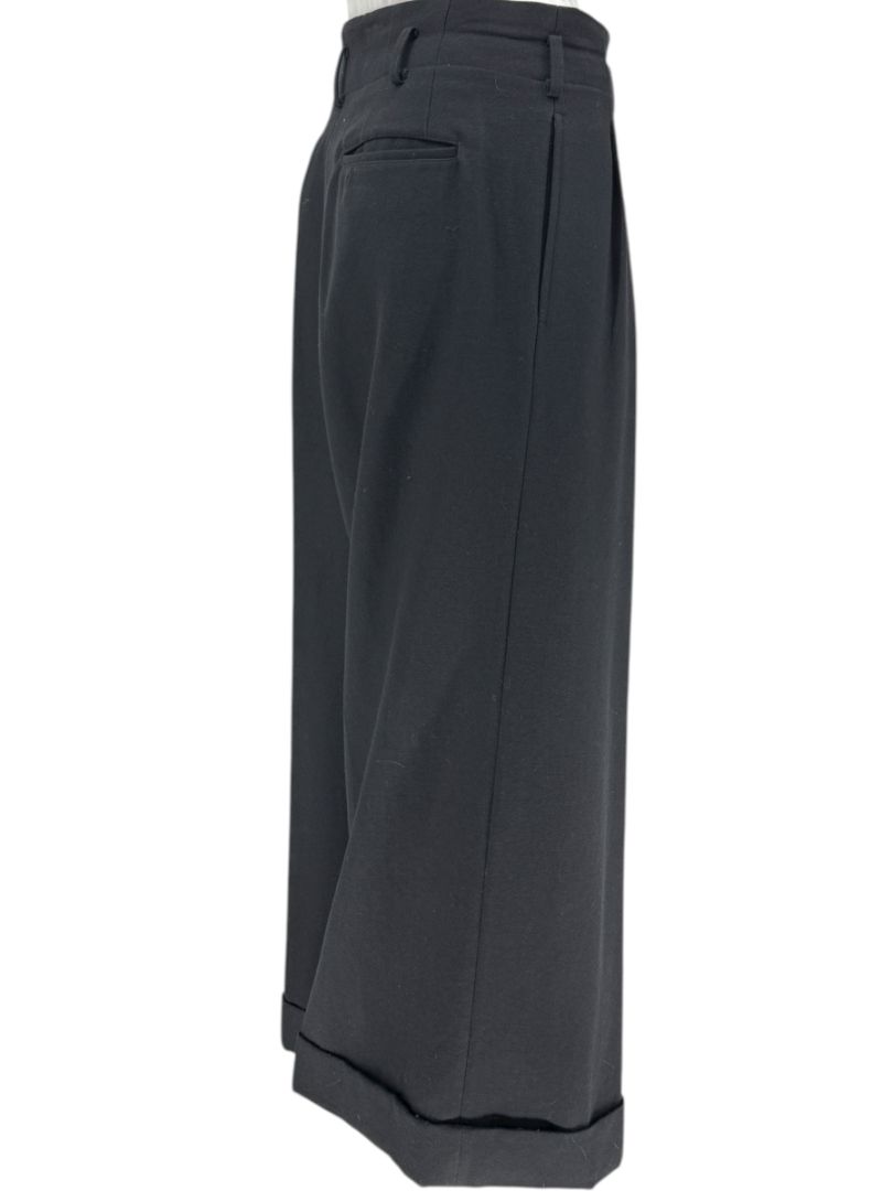 Comme des Garçons Women’s Black Wide-Leg Wool Trousers – Size L