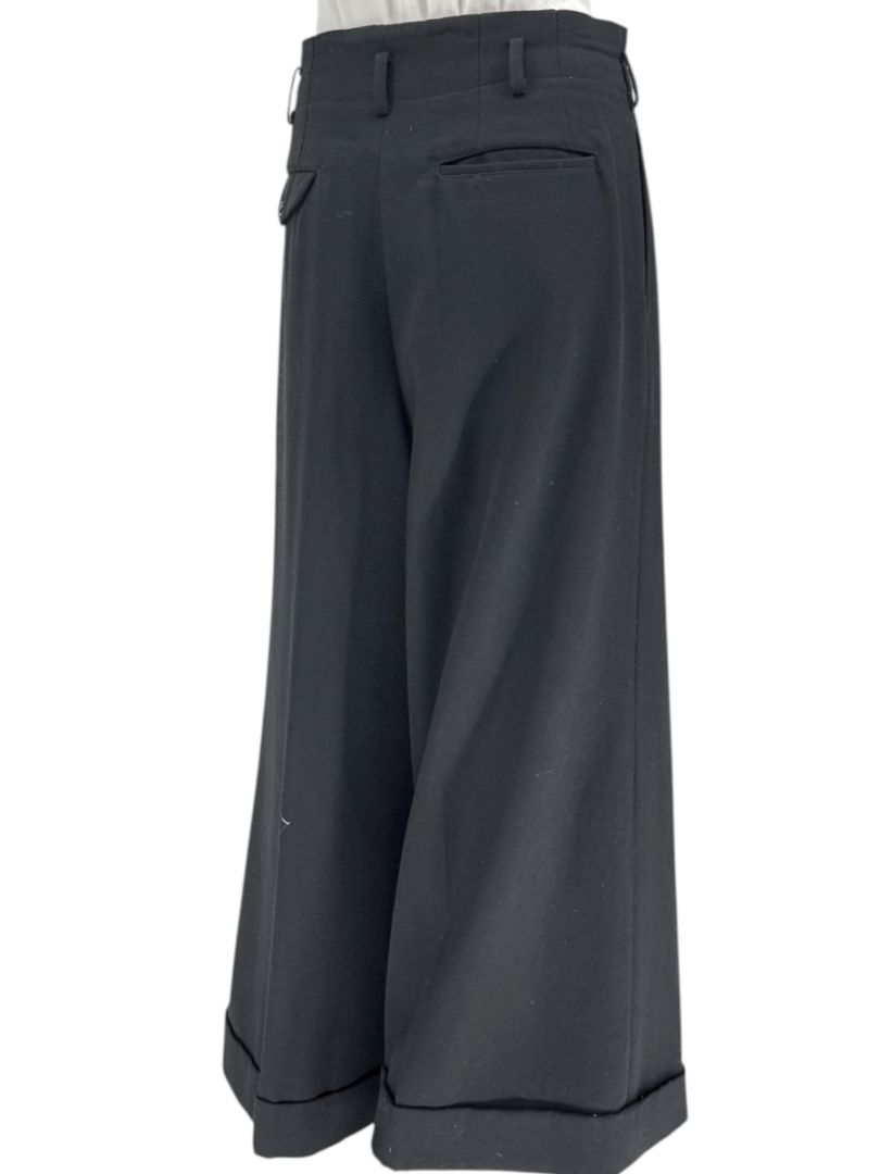 Comme des Garçons Women’s Black Wide-Leg Wool Trousers – Size L