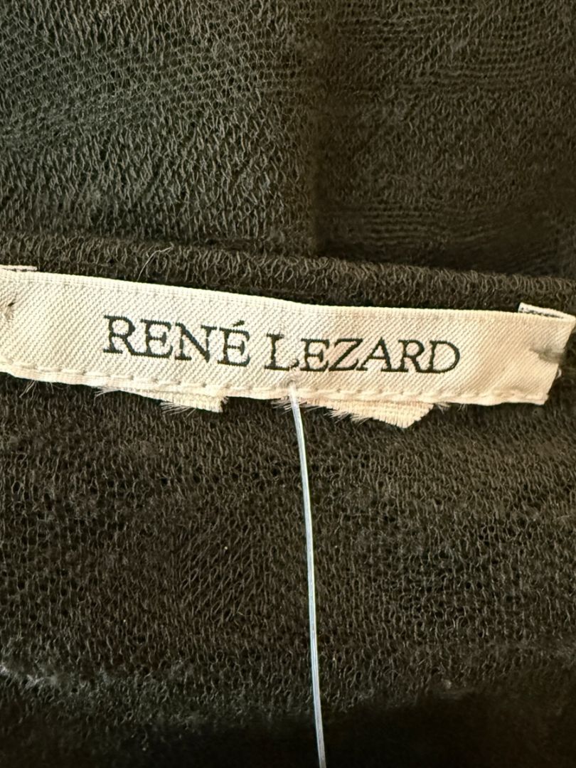 René Lezard Olive Green Textured Long Sleeve Top – Large