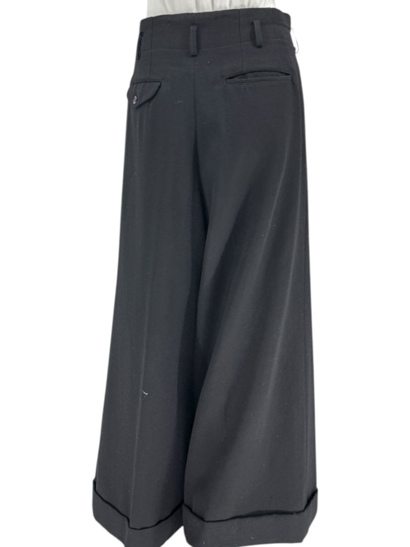 Comme des Garçons Women’s Black Wide-Leg Wool Trousers – Size L