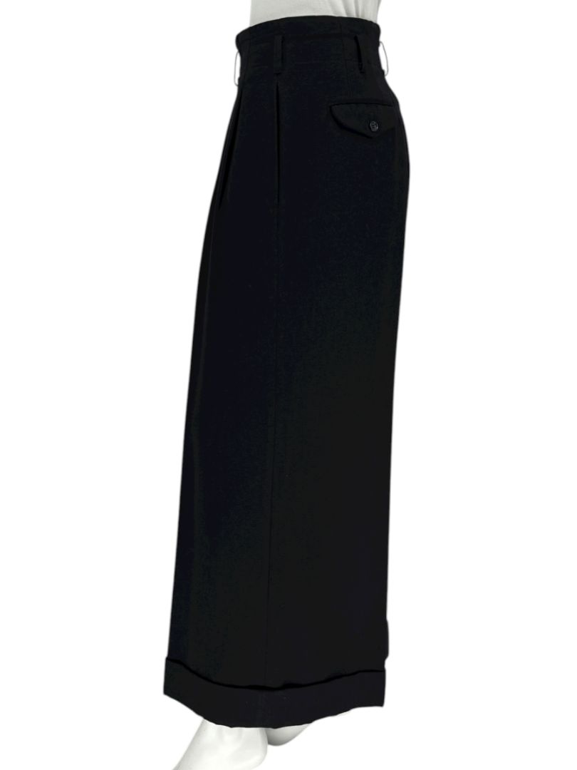 Comme des Garçons Women’s Black Wide-Leg Wool Trousers – Size L