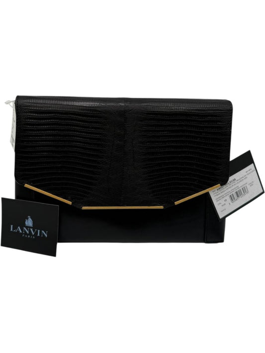 Lanvin Miss Sartorial Envelope Clutch – Brand New With Tags – Black Lizard/Leather