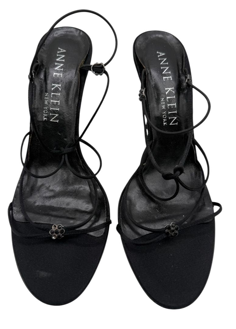 Anne Klein Black Strappy Heeled Sandals – Size 10 – With Original Box