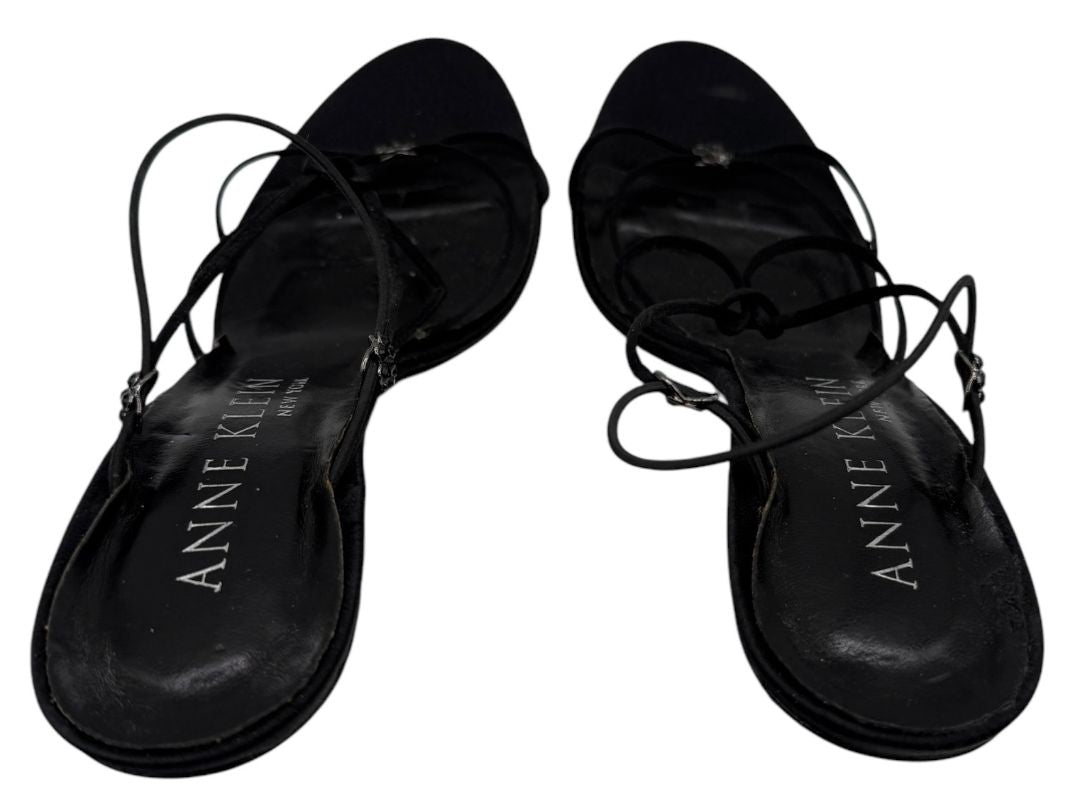 Anne Klein Black Strappy Heeled Sandals – Size 10 – With Original Box