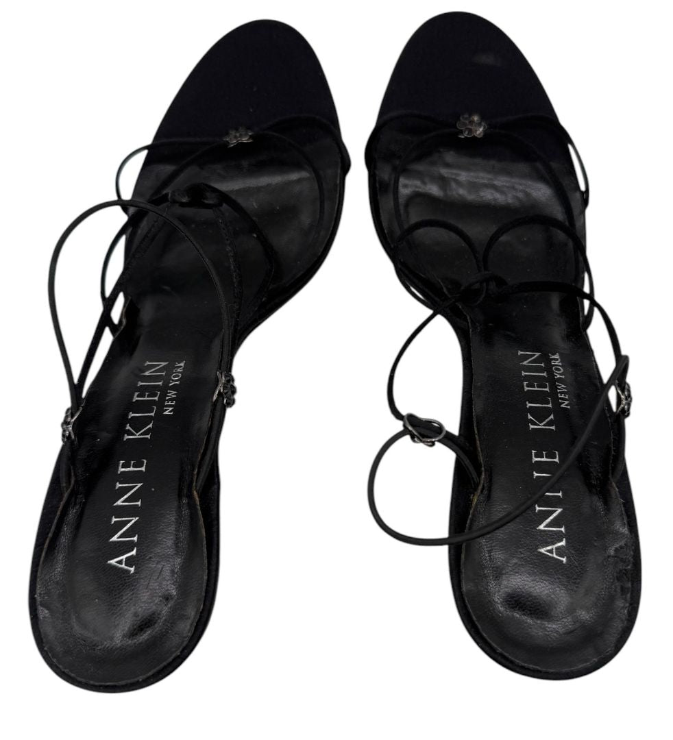 Anne Klein Black Strappy Heeled Sandals – Size 10 – With Original Box