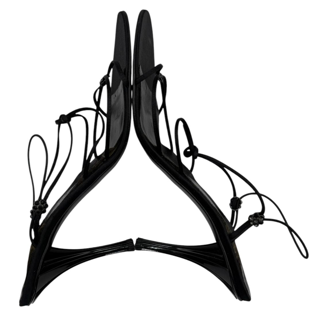 Anne Klein Black Strappy Heeled Sandals – Size 10 – With Original Box