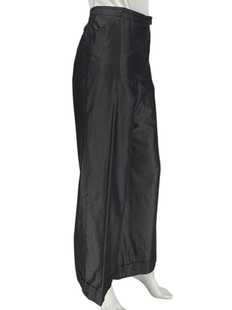 Armani Collezioni Charcoal Wide-Leg Cotton–Viscose Pants – Size 14 (IT 50)