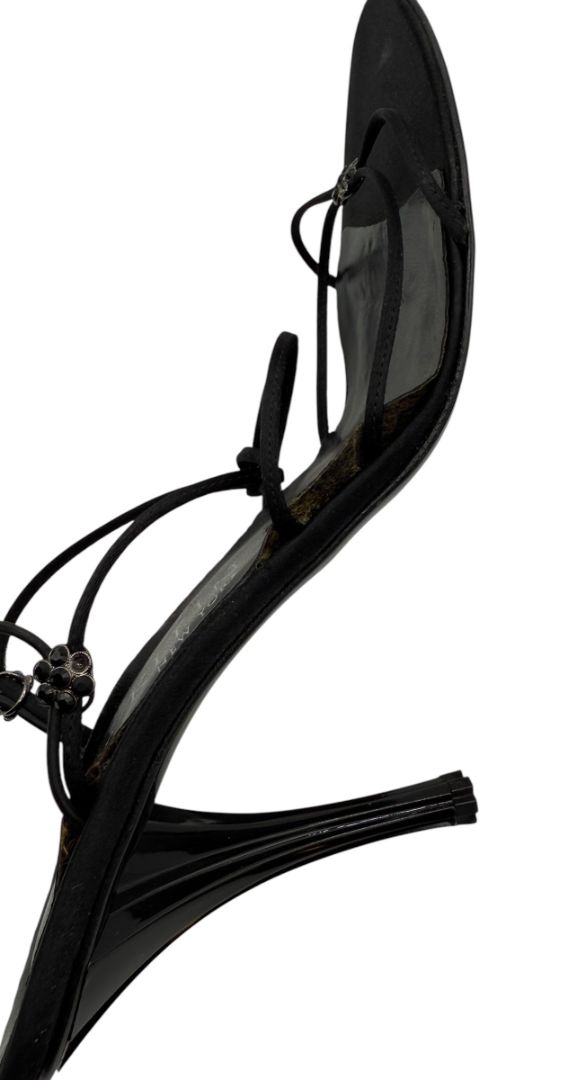 Anne Klein Black Strappy Heeled Sandals – Size 10 – With Original Box