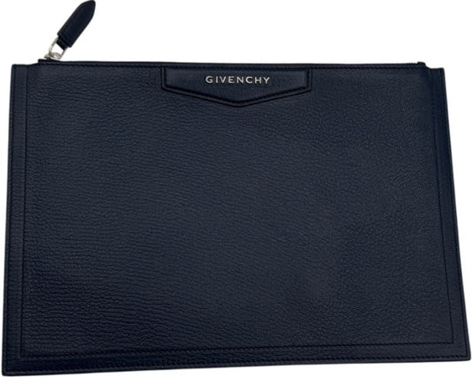 Givenchy Antigona Clutch Navy Pebbled Leather
