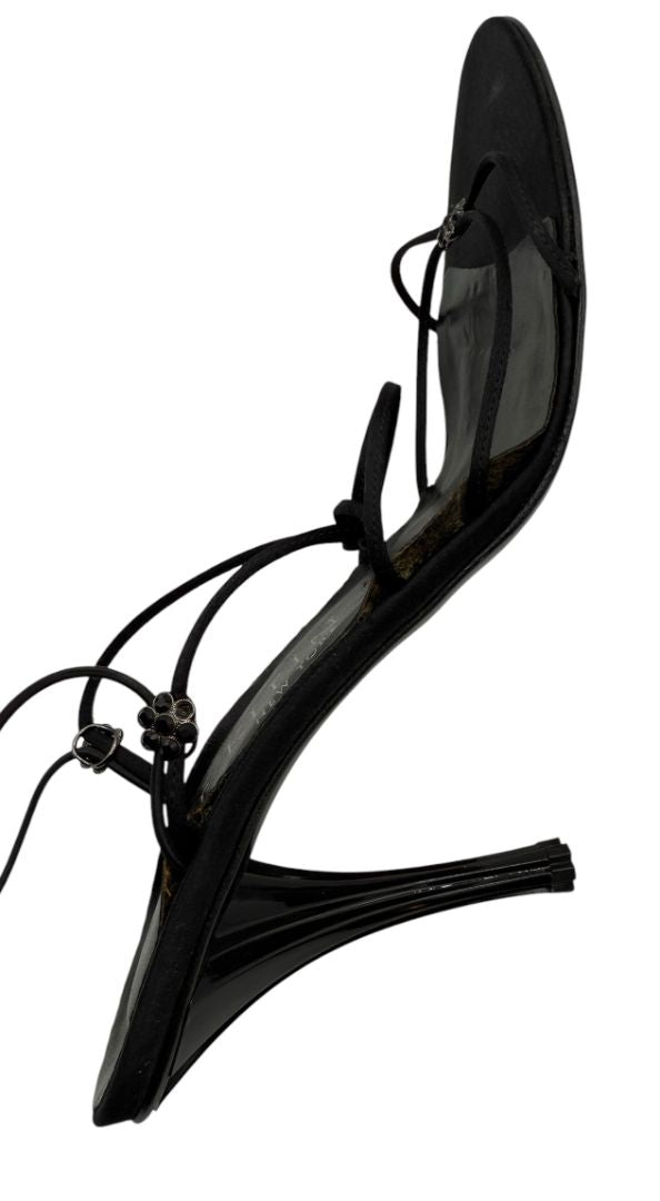 Anne Klein Black Strappy Heeled Sandals – Size 10 – With Original Box